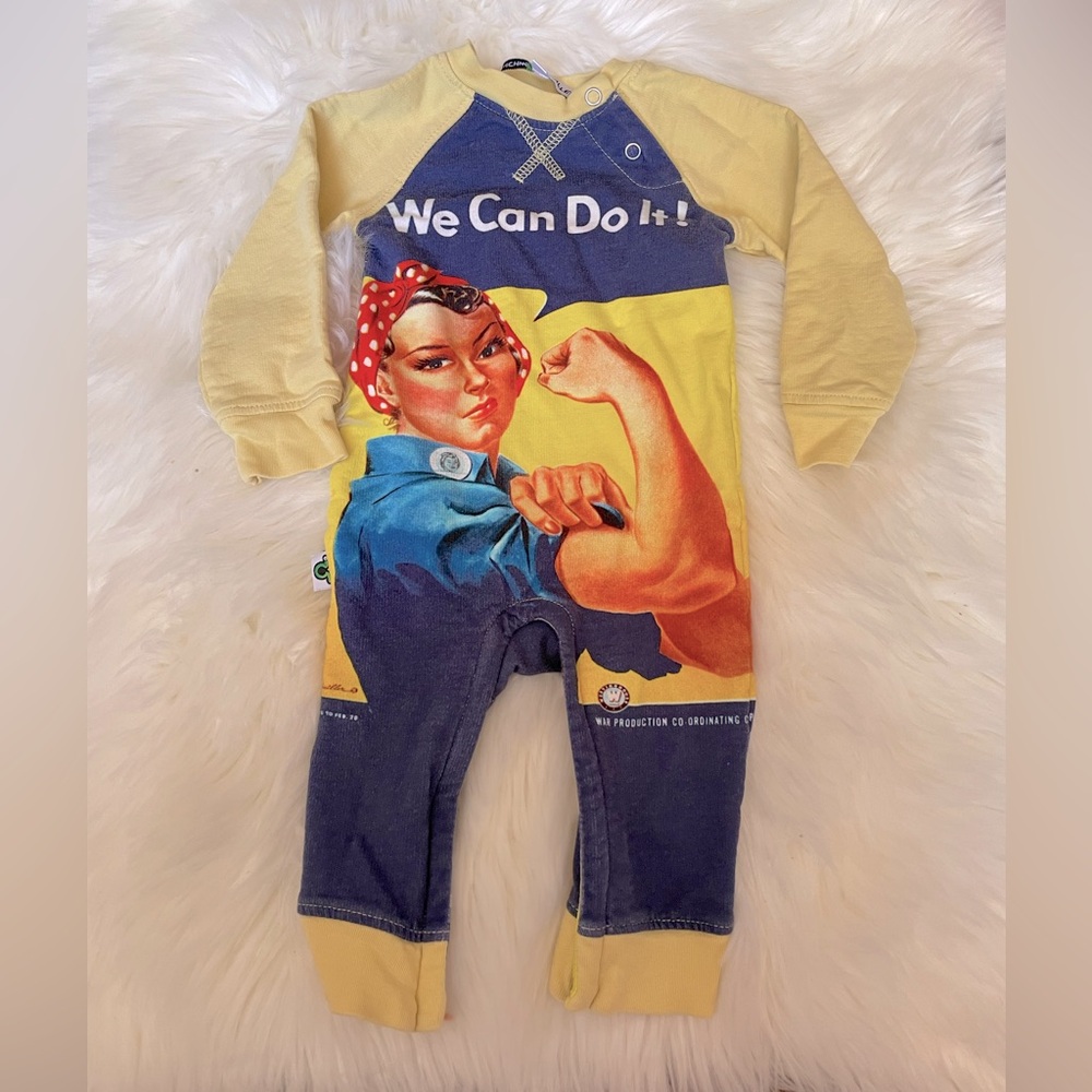 Inchworm Alley “We Can Do It” one piece size 3-6 months